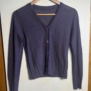 Purple cardigan